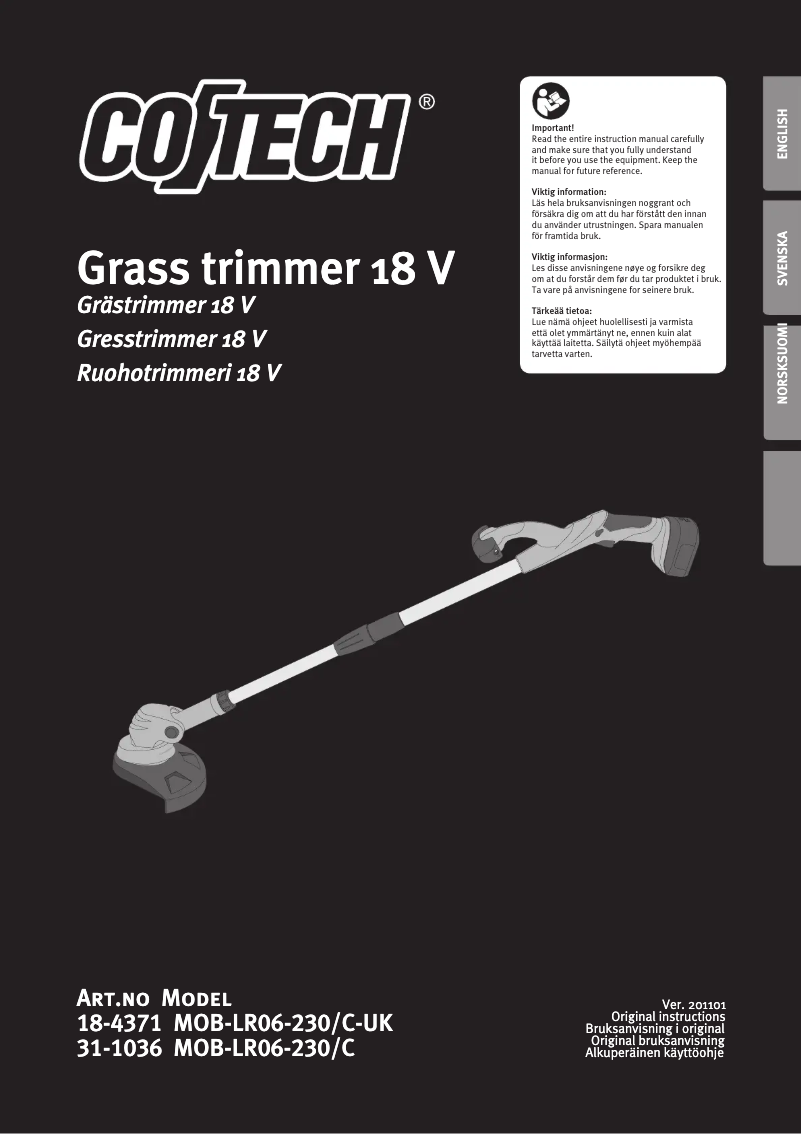 Page 1 de la notice Manuel utilisateur Cotech MOB-LR06-230/C