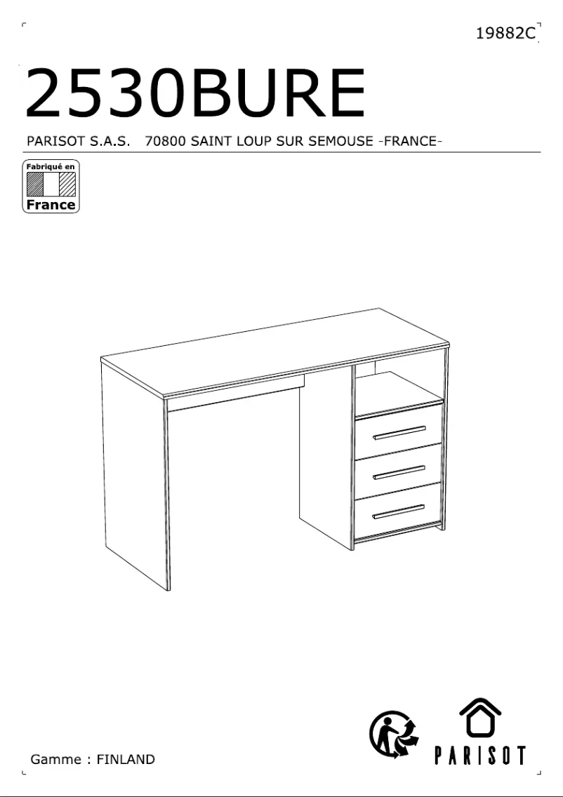 Page n°1 - Manuel utilisateur Parisot 2530BURE