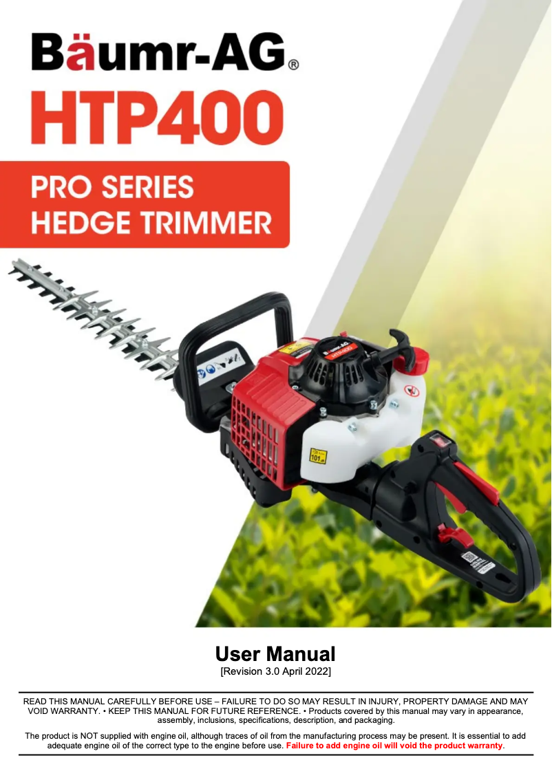 Page 1 de la notice Manuel utilisateur Baumr-AG HTP400