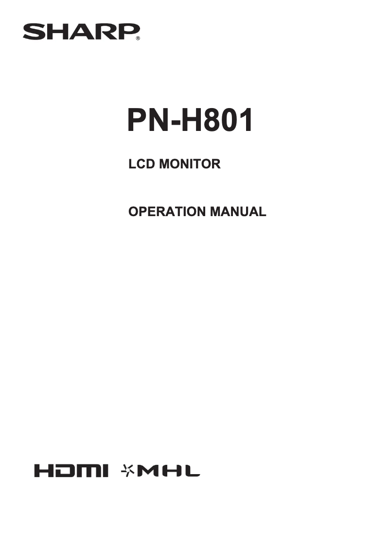 Image de la première page du manuel de l'appareil PN-H801