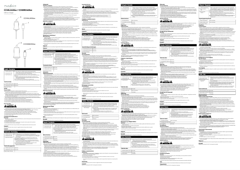 Page 1 de la notice Manuel utilisateur Nedis CCHAM240ABK