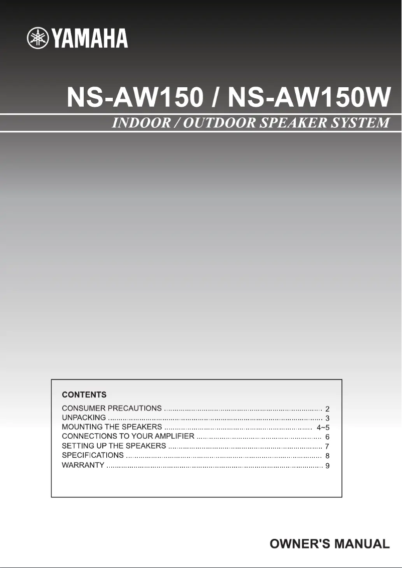 Page n°1 - Manuel utilisateur Yamaha NS-AW150