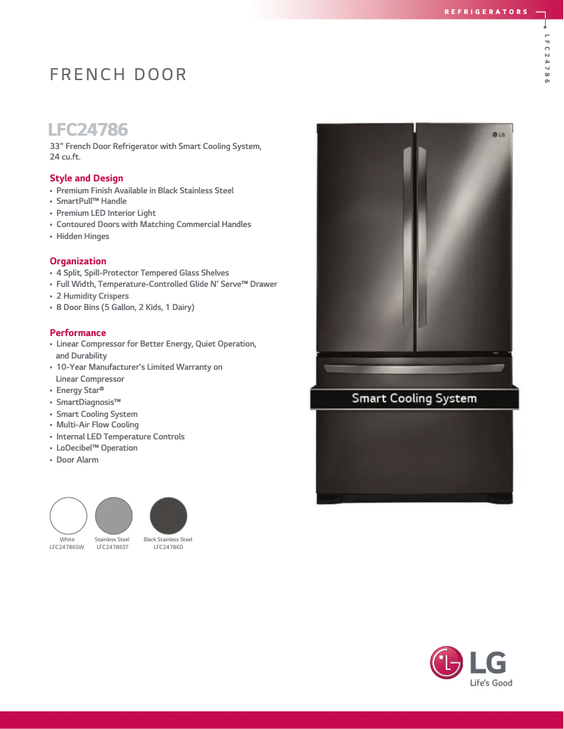 Página 1 del manual Ficha técnica LG LFC24786SD