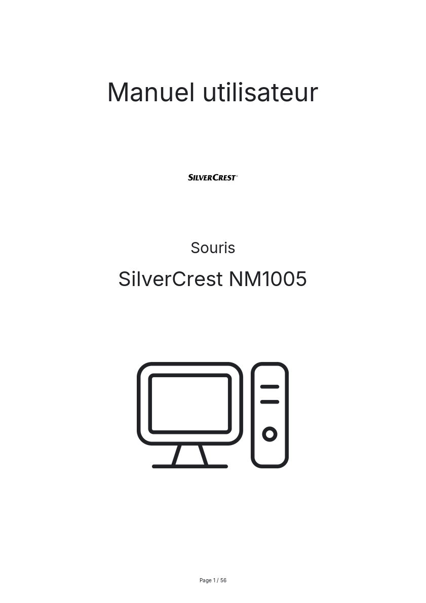 Page n°1 - Manuel utilisateur SilverCrest NM1005