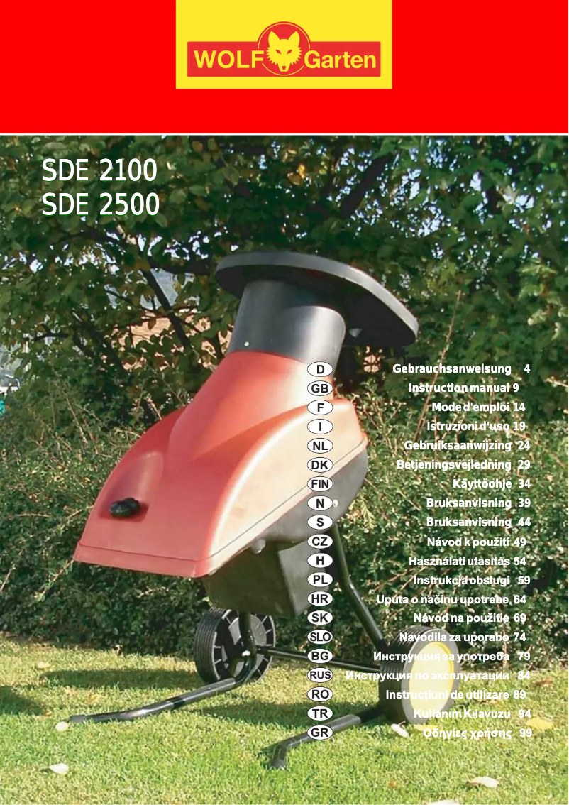 Page n°1 - Manuel utilisateur Wolf Garten SDE 2500