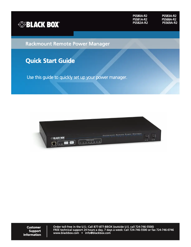 Page n°1 - Manuel utilisateur Black Box PS581A-R2