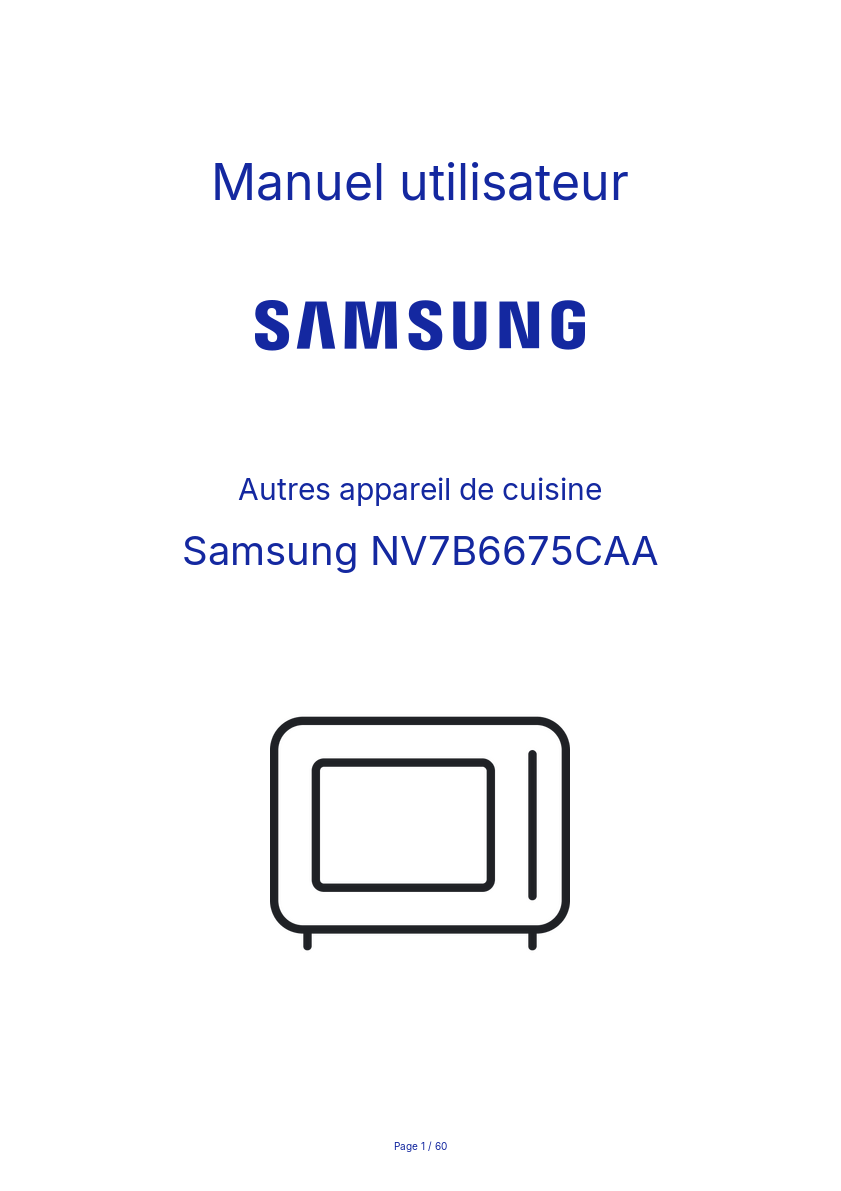 Page n°1 - Manuel utilisateur Samsung NV7B6675CAA