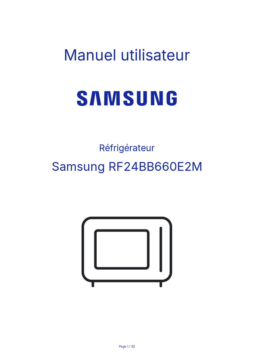 Image de la première page du manuel de l'appareil RF24BB660E2M