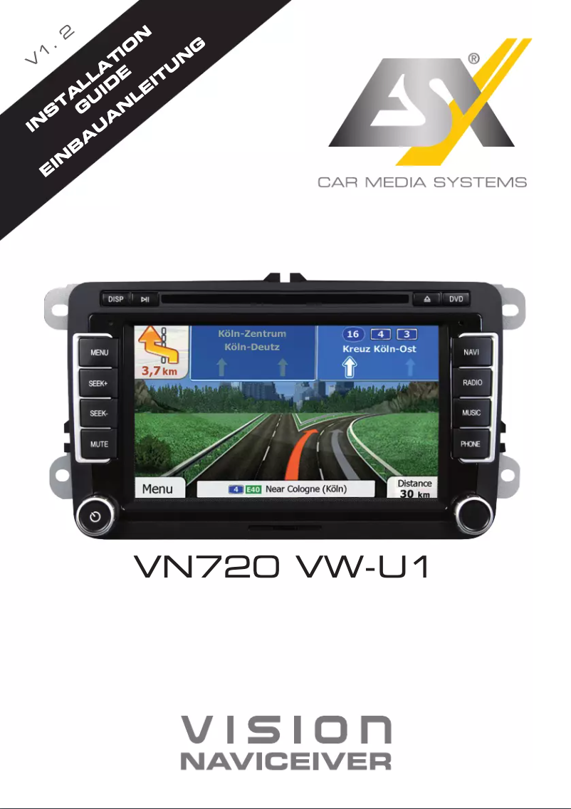 Page 1 de la notice Manuel utilisateur ESX VNS720 VW-U1