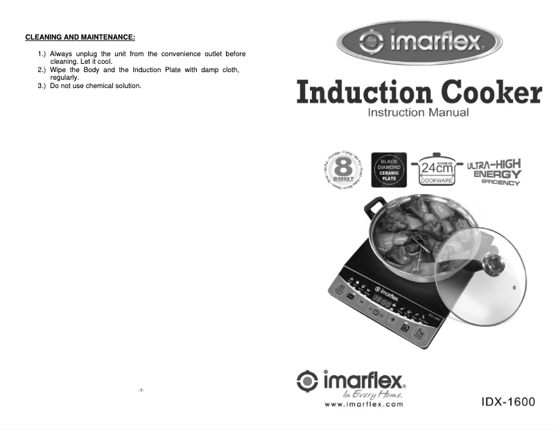 Page 1 de la notice Manuel utilisateur Imarflex IDX-1600