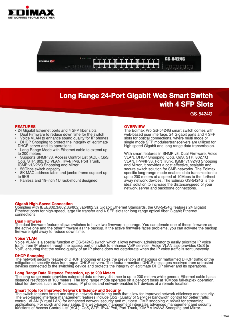 Image de la première page du manuel de l'appareil GS-5424G