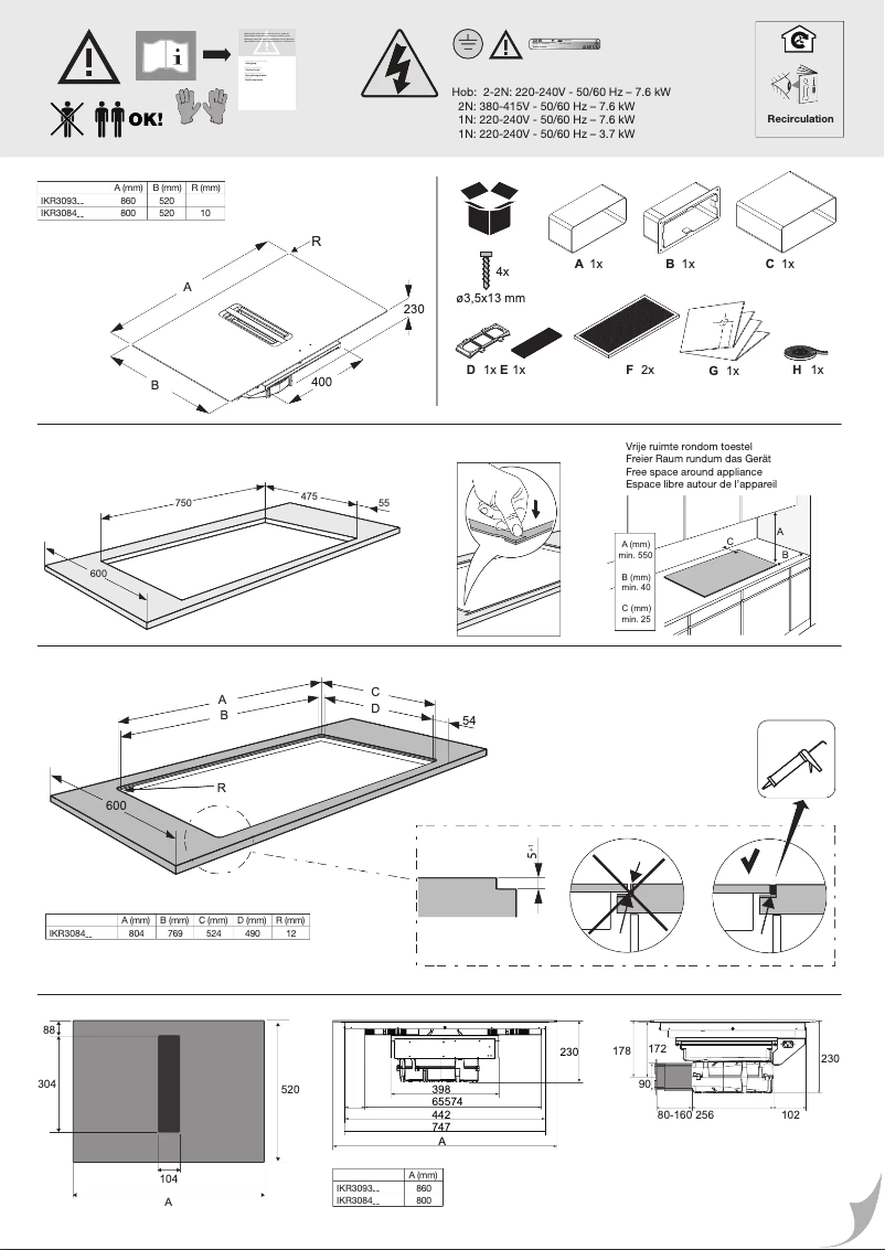 Página 1 del manual Guía de instalación Pelgrim IKR3084F