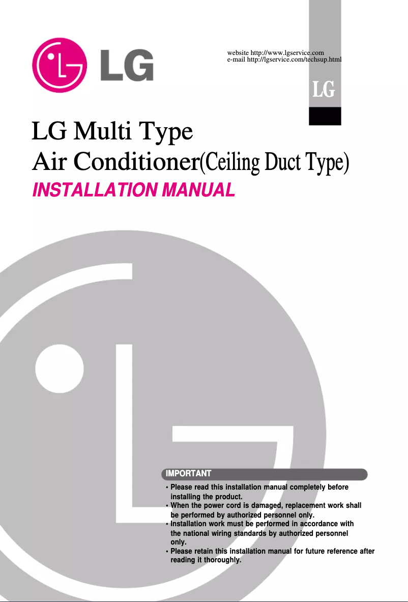 Page n°1 - Guide d'installation LG AMNH126BTG0