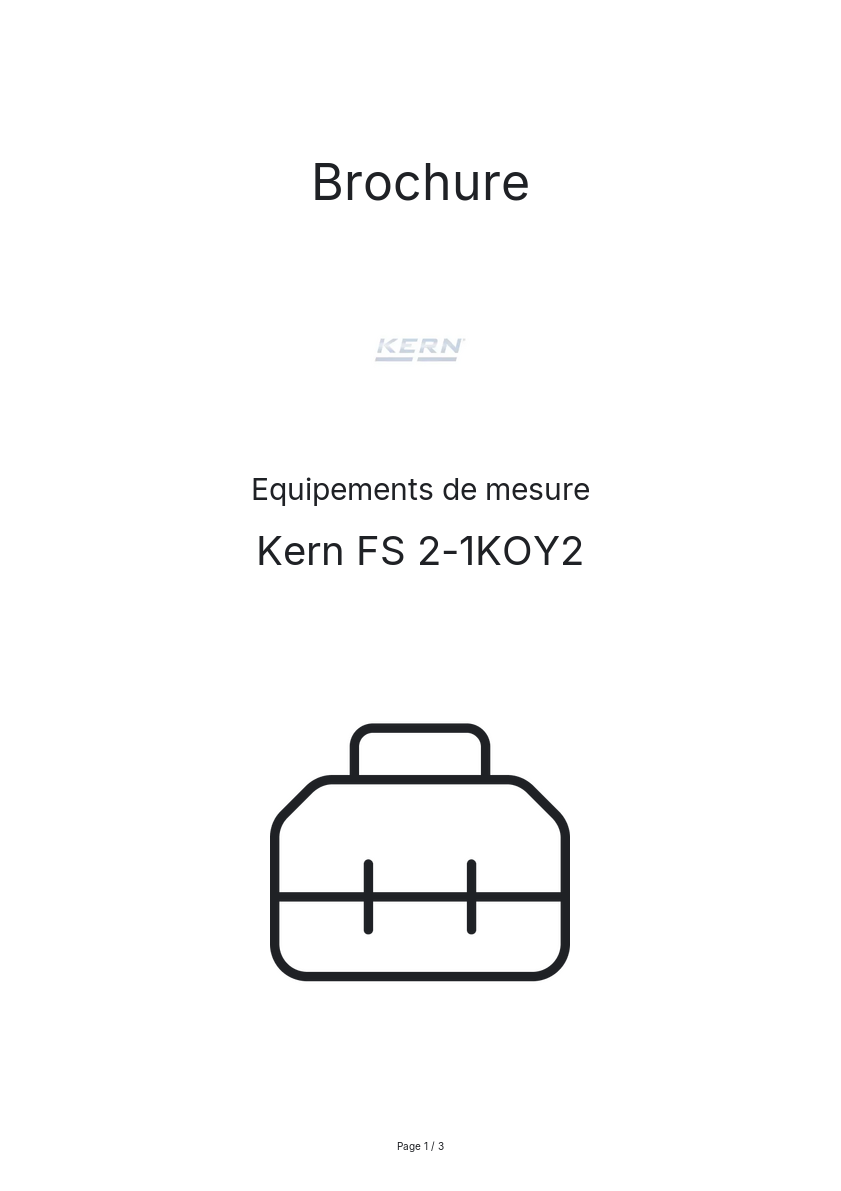 Page n°1 - Brochure Kern FS 2-1KOY2