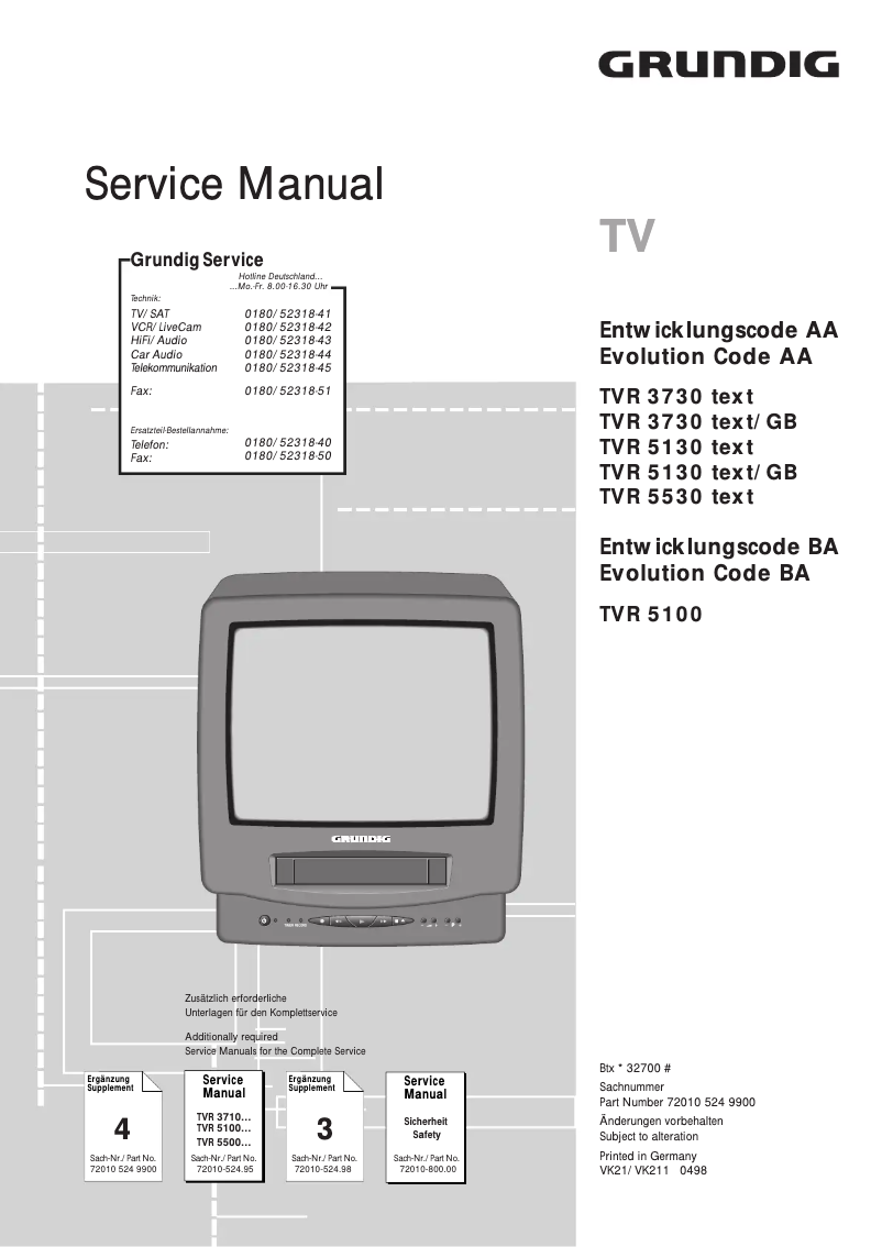 Image de la première page du manuel de l'appareil TVR 5130