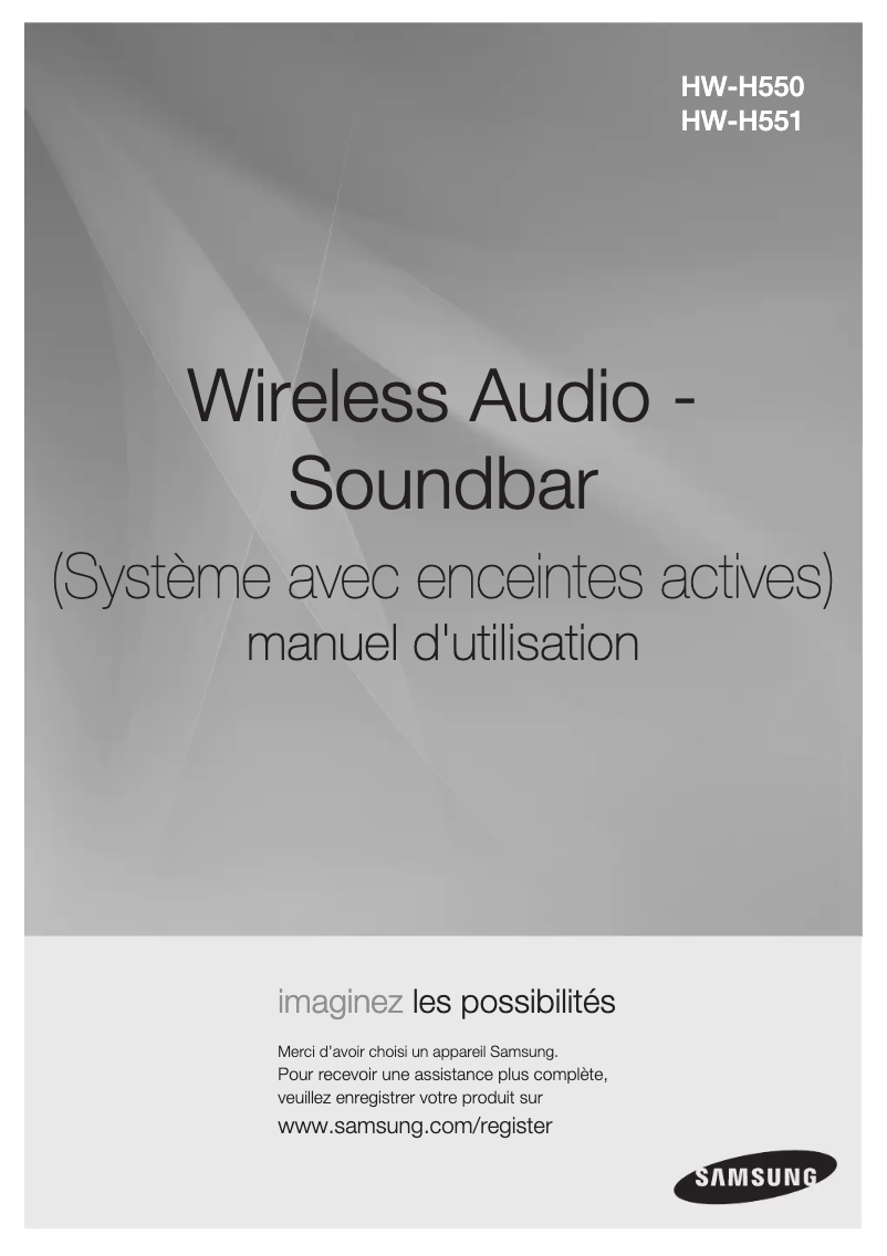 Image de la première page du manuel de l'appareil HW-H550