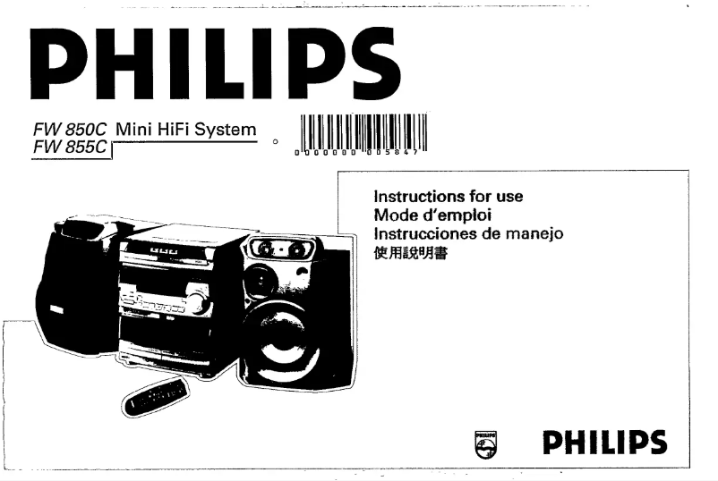 Page n°1 - Manuel utilisateur Philips FW 855C