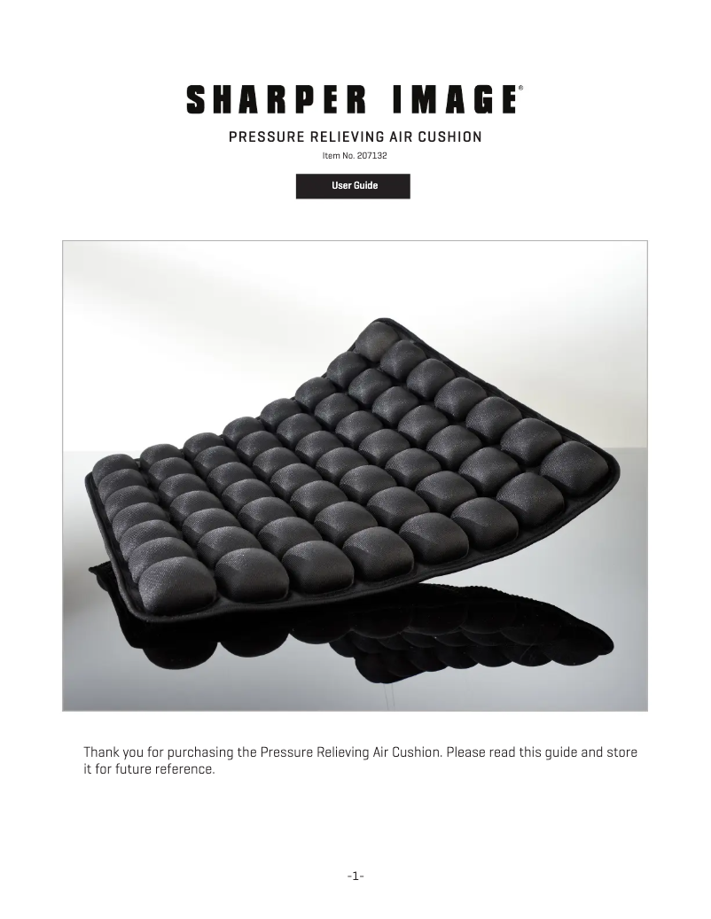 Page n°1 - Manuel utilisateur Sharper Image Pressure Relieving Air Cushion