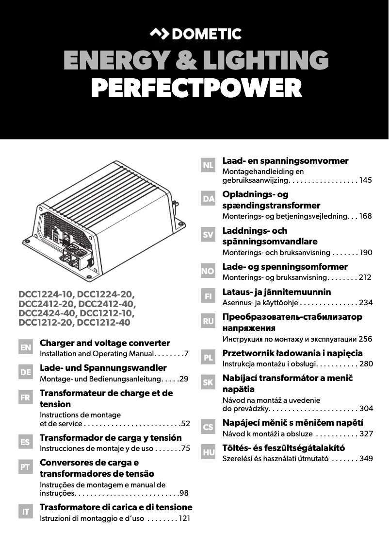 Image de la première page du manuel de l'appareil PerfectPower DCC 1224-10