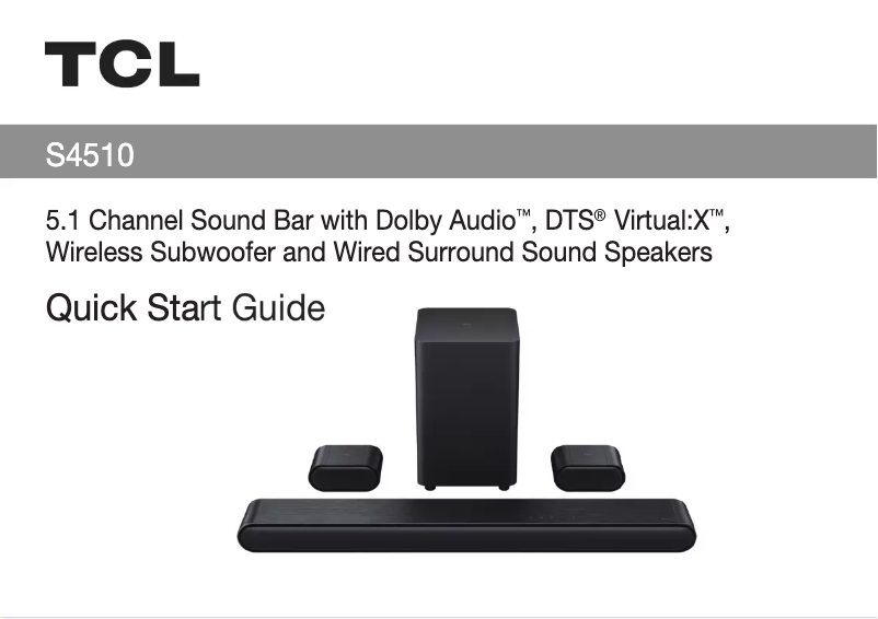 Page 1 de la notice Manuel utilisateur TCL S4510