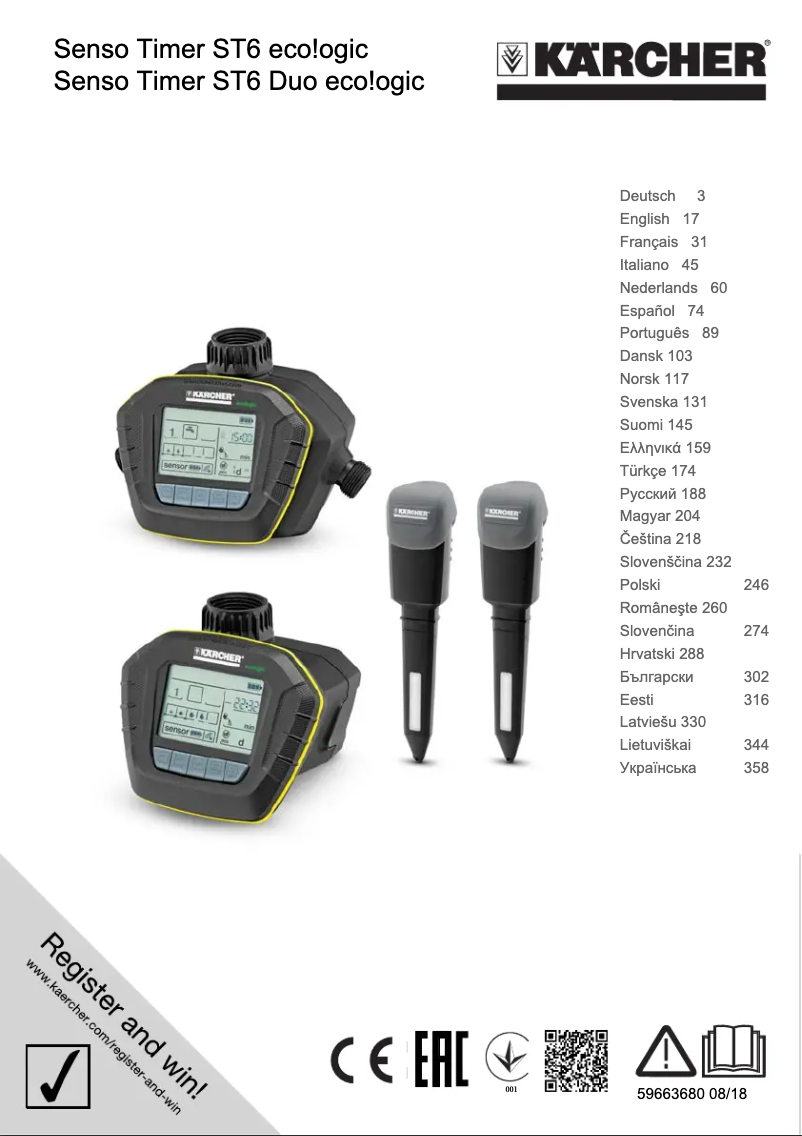 Imagen de la primera página del manual del dispositivo Senso Timer ST6 eco!ogic