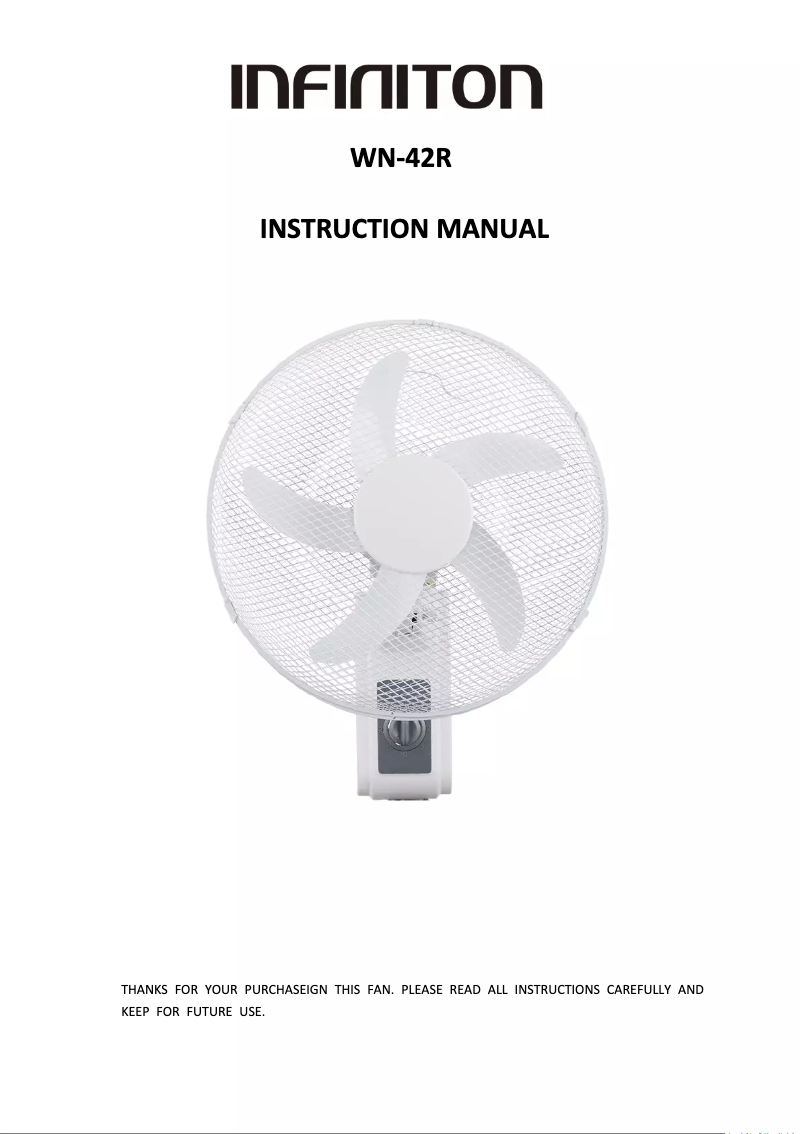 Page 1 de la notice Manuel utilisateur Infiniton WN-42R