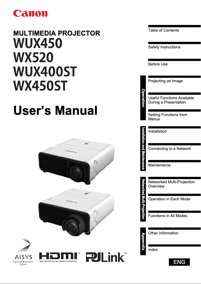 Imagen de la primera página del manual del dispositivo XEED WX450ST