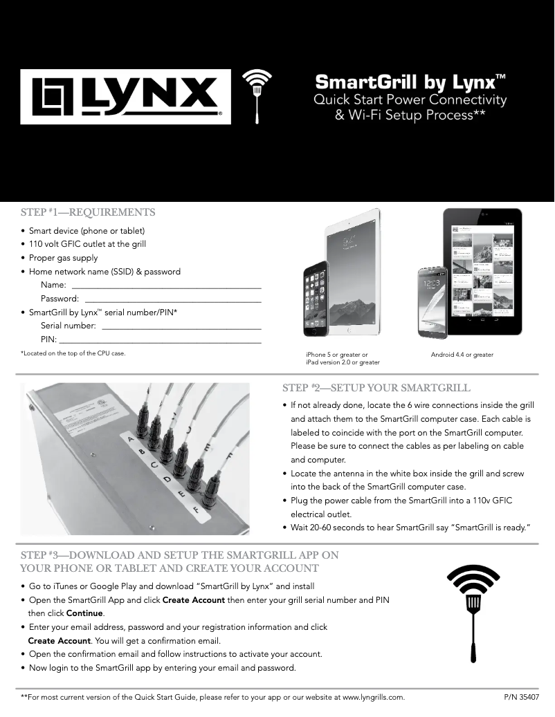 Página 1 del manual Guía de inicio rápido Lynx SmartGrill SMART42