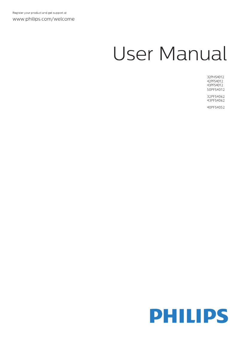 Page 1 de la notice Manuel utilisateur Philips 40PFS4052