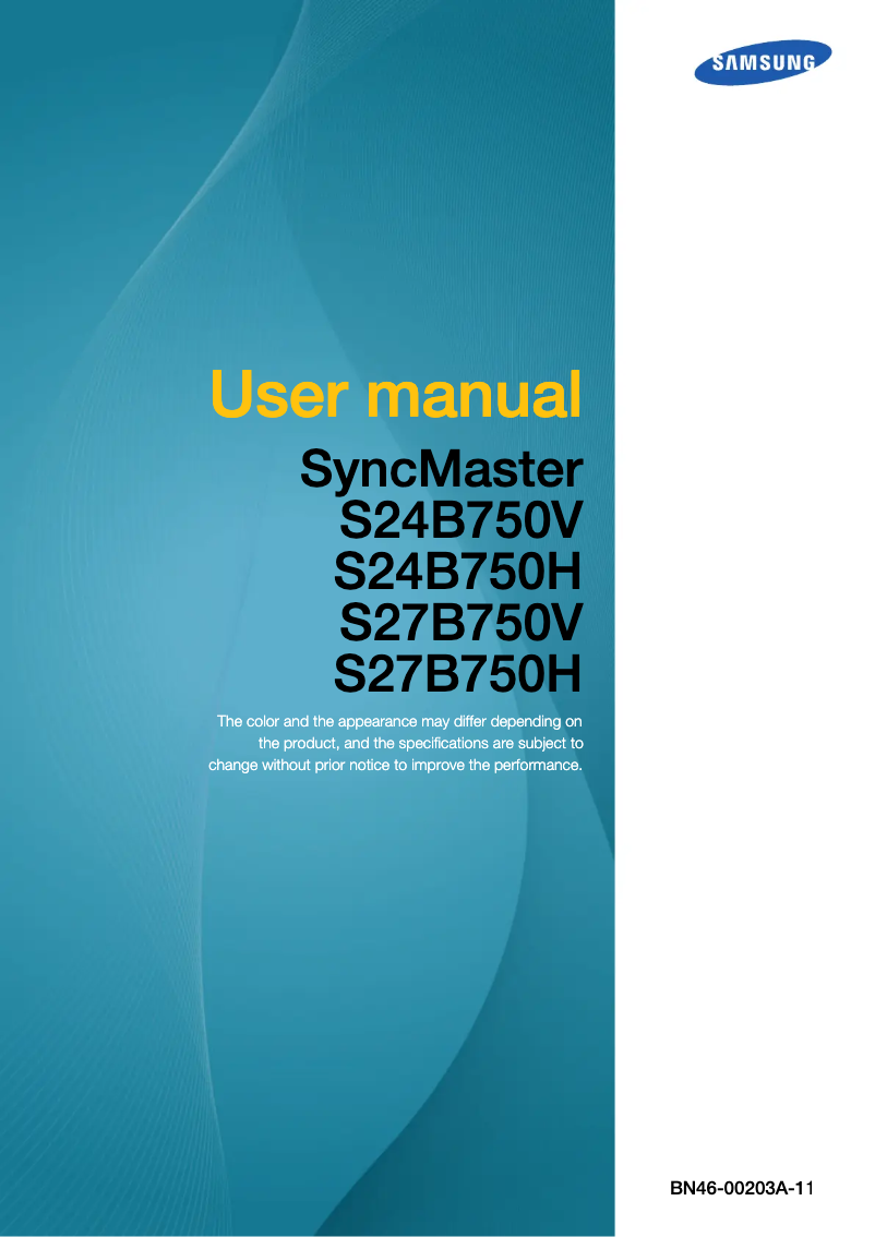 Página 1 del manual Manual de usuario Samsung SyncMaster S27B750VS