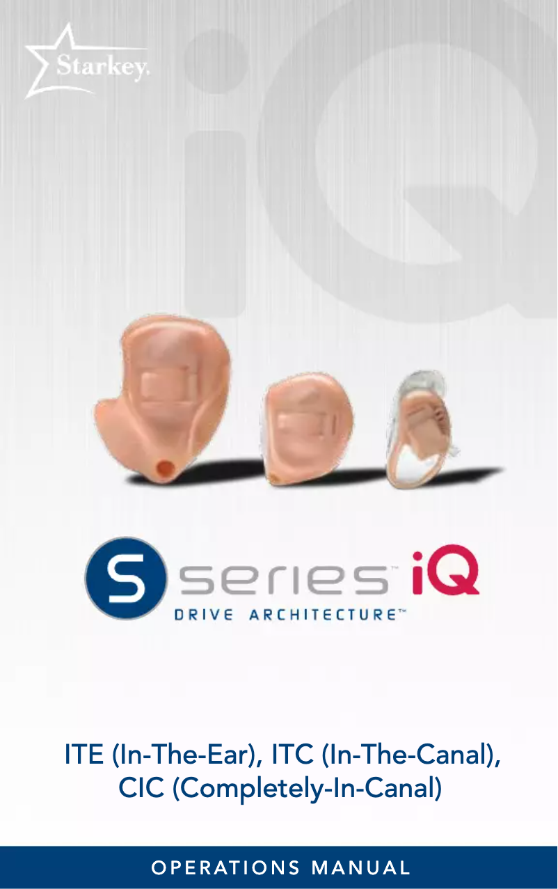 Page 1 de la notice Manuel utilisateur Starkey S Series iQ ITC