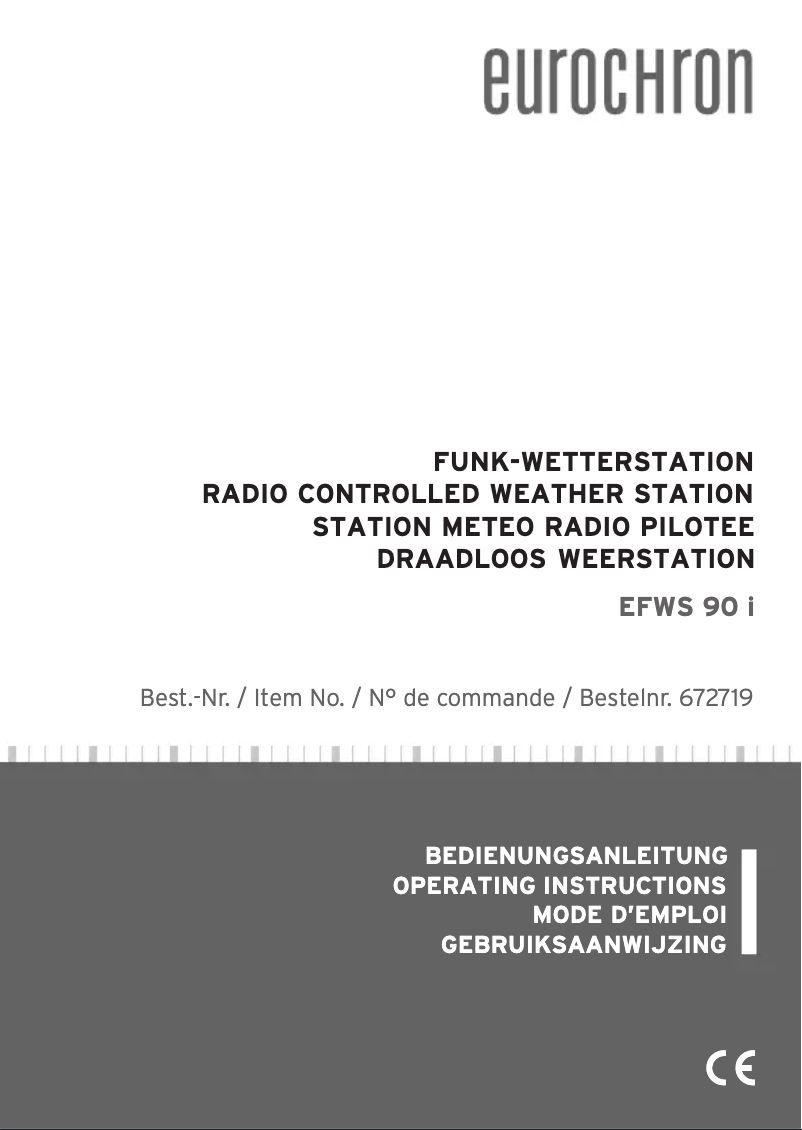 Page n°1 - Manuel utilisateur Eurochron EFWS 90i