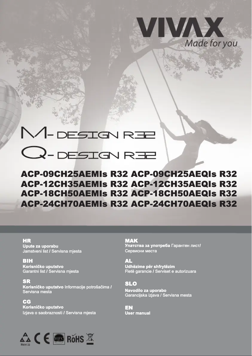 Page 1 de la notice Manuel utilisateur Vivax ACP-24CH70AEMIs R32