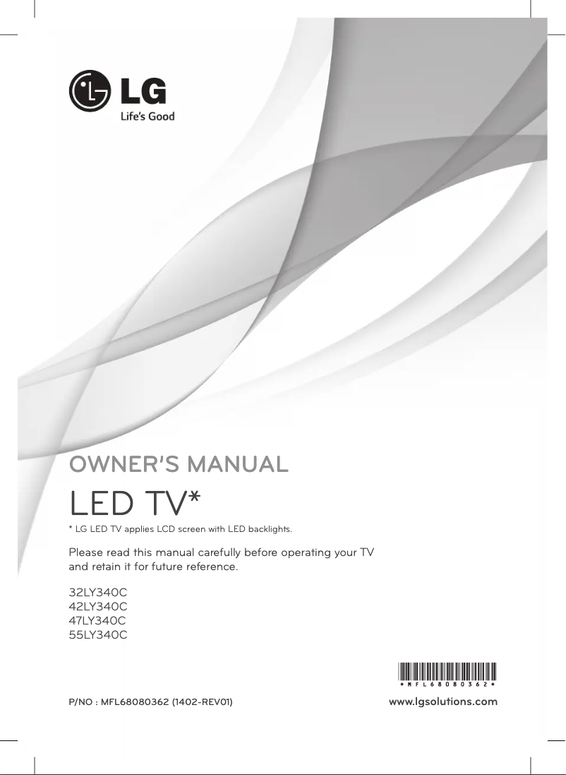 Page n°1 - Manuel utilisateur LG 39LY340C