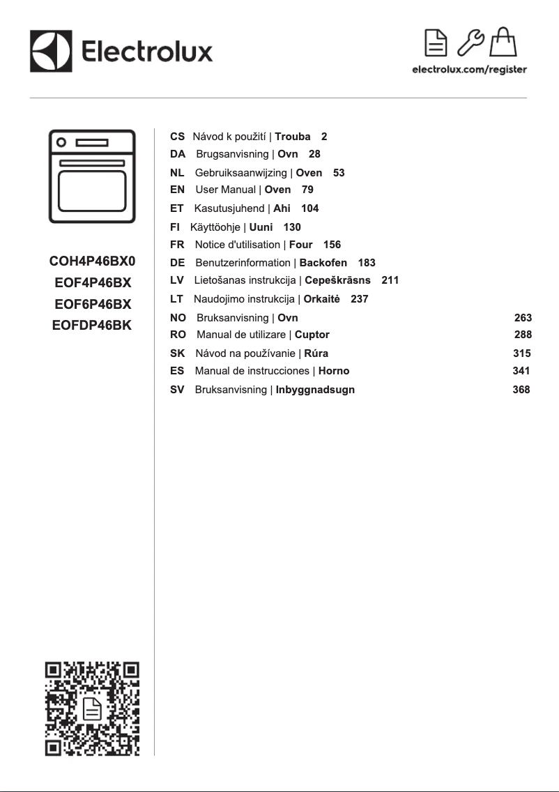 Page n°1 - Manuel utilisateur Electrolux EOF4P46BX