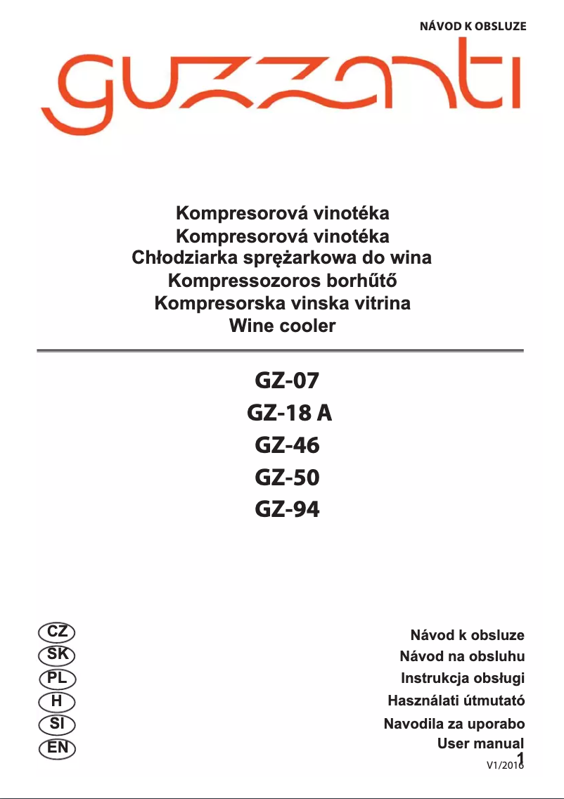 Page n°1 - Manuel utilisateur Guzzanti GZ-07
