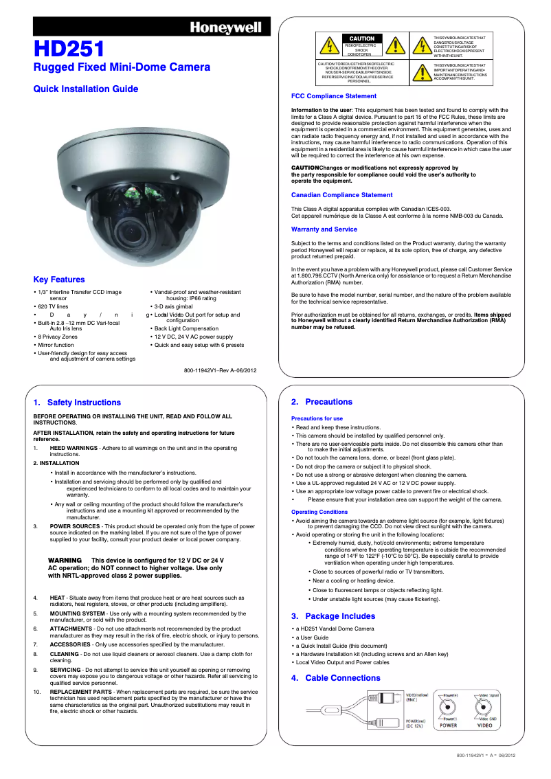 Image de la première page du manuel de l'appareil Performance HD251