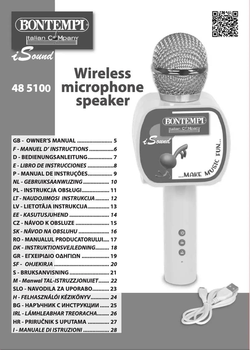 Page 1 of the manual User Manual Bontempi iSound 48 5100