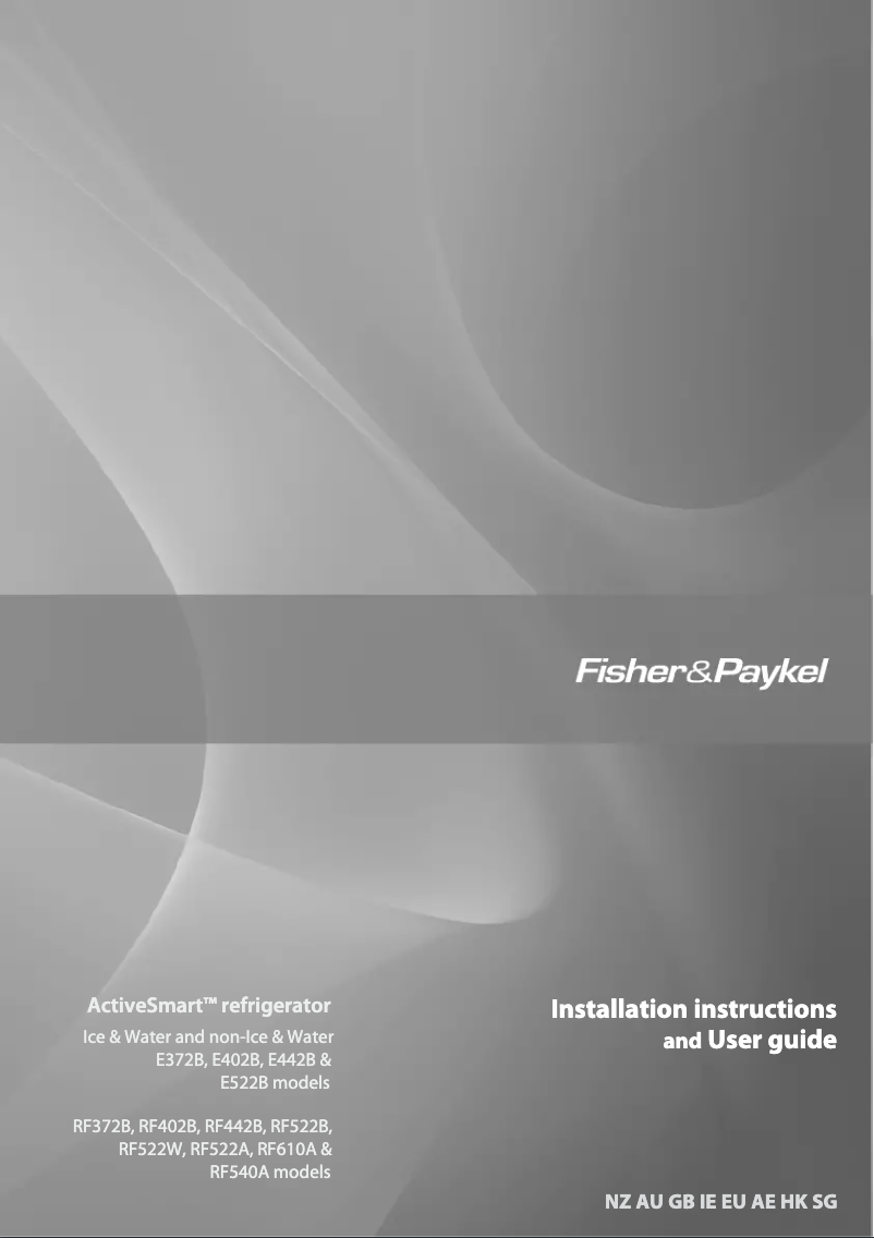 Page 1 de la notice Manuel utilisateur Fisher & Paykel E522BRXFDU