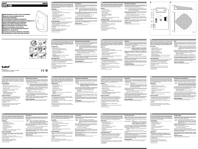 Page 1 de la notice Manuel utilisateur Satel APD-100