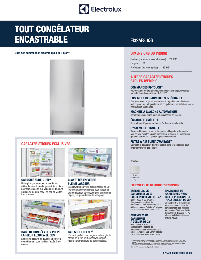 Page n°1 - Fiche technique Electrolux EI32AF80QS