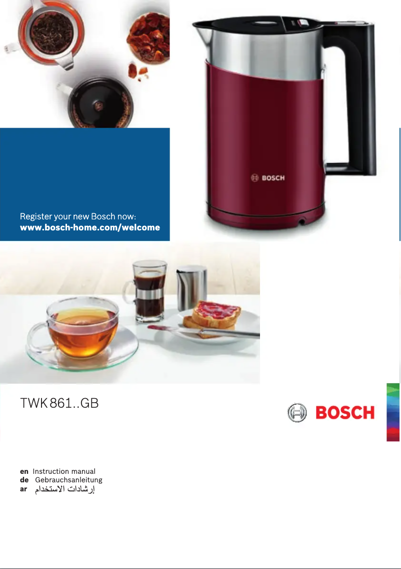 Page n°1 - Manuel utilisateur Bosch Styline Sensor TWK86101GB