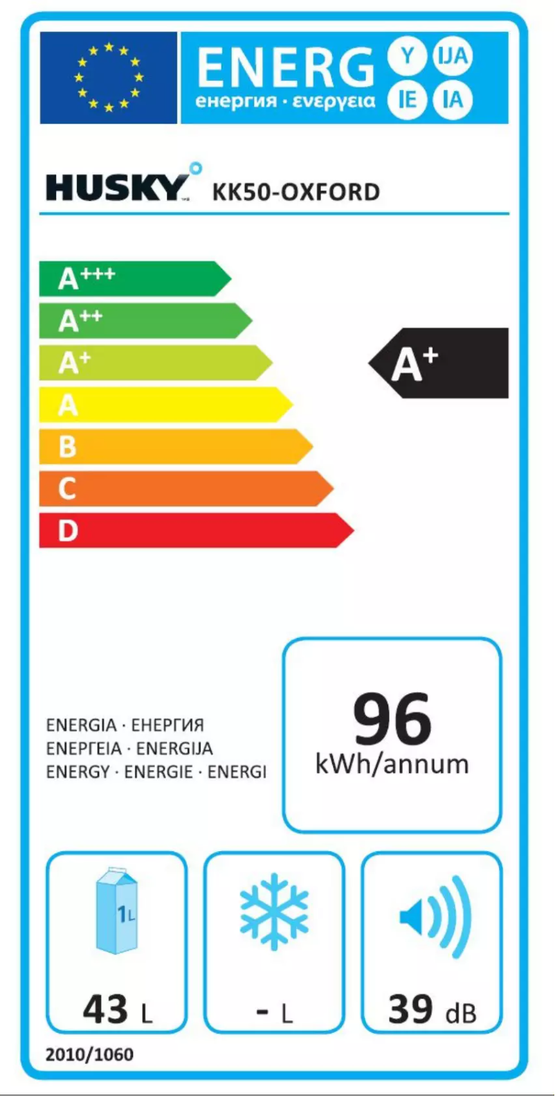 Page n°1 - Label énergétique Husky KK50-OXFORD
