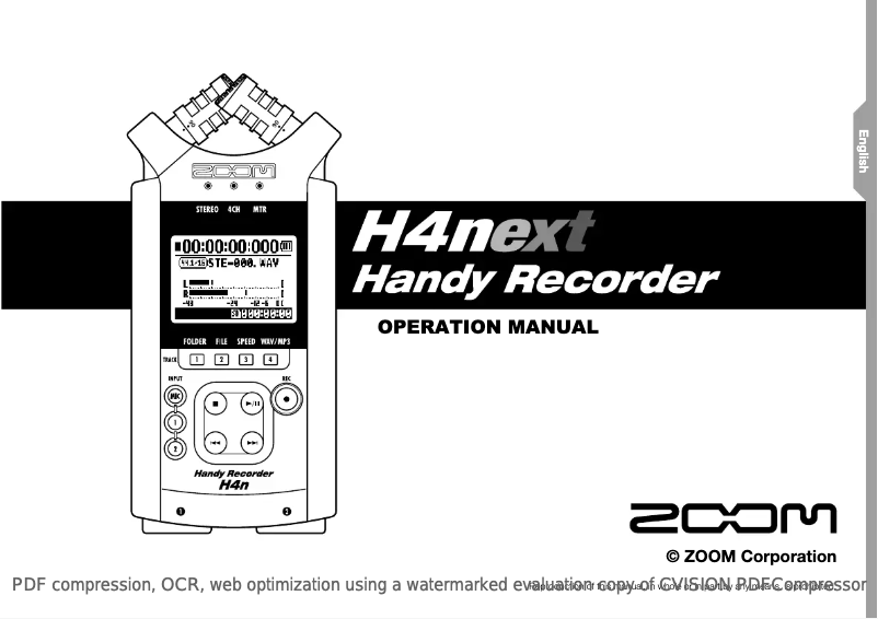 Page n°1 - Manuel utilisateur Zoom H4next Handy Recorder