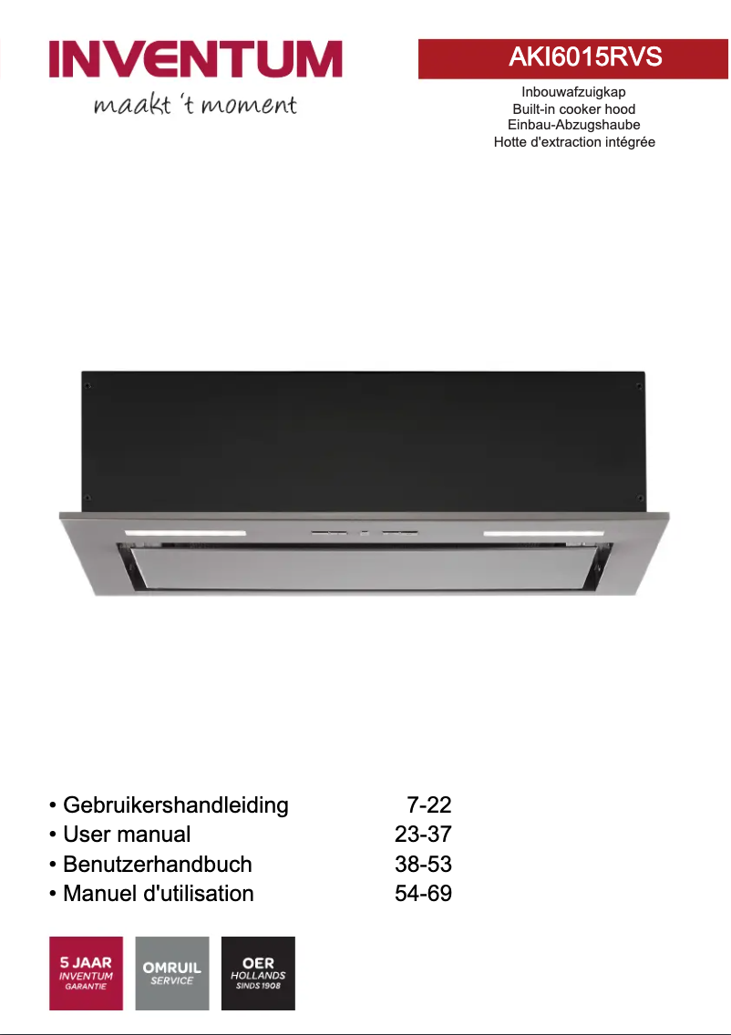 Page 1 de la notice Manuel utilisateur Inventum AKI6015RVS