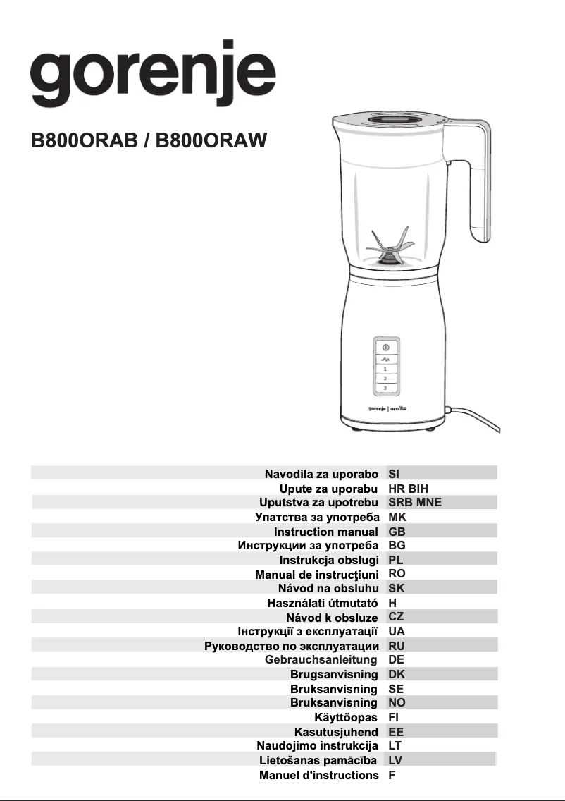 Imagen de la primera página del manual del dispositivo B800ORAW