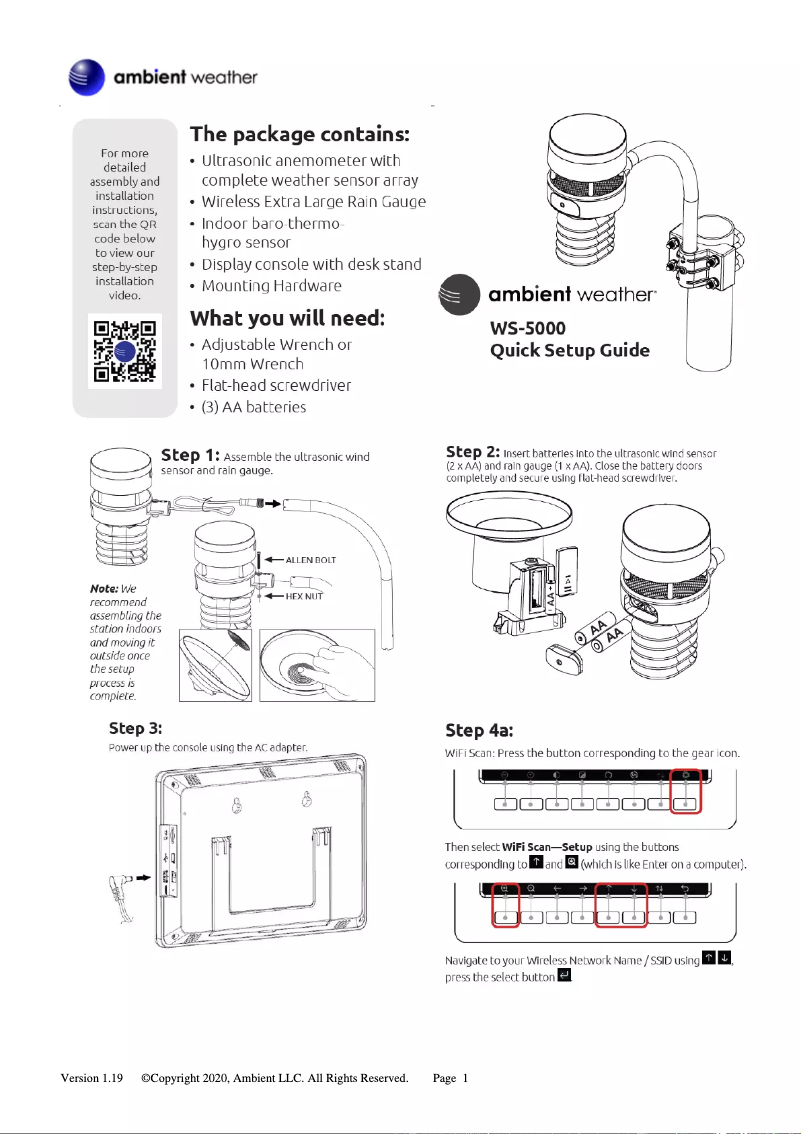 Image de la première page du manuel de l'appareil WS-5000