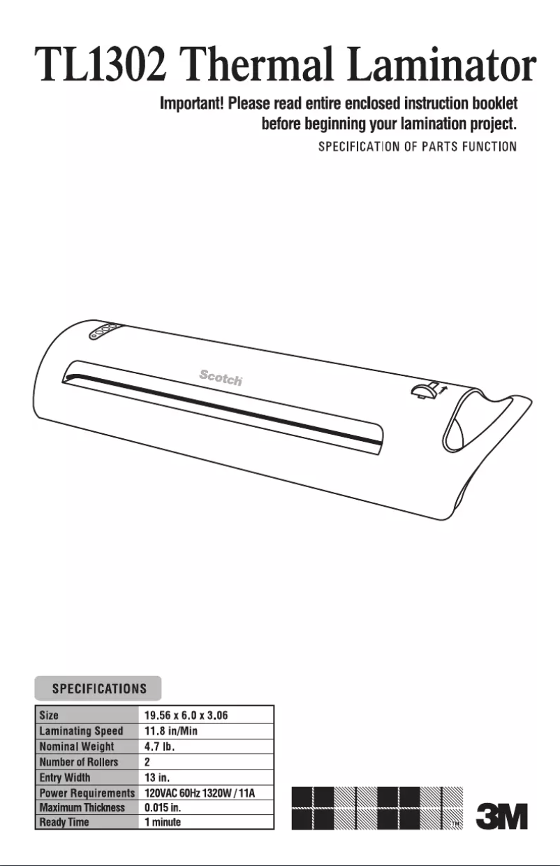 Image de la première page du manuel de l'appareil TL1302