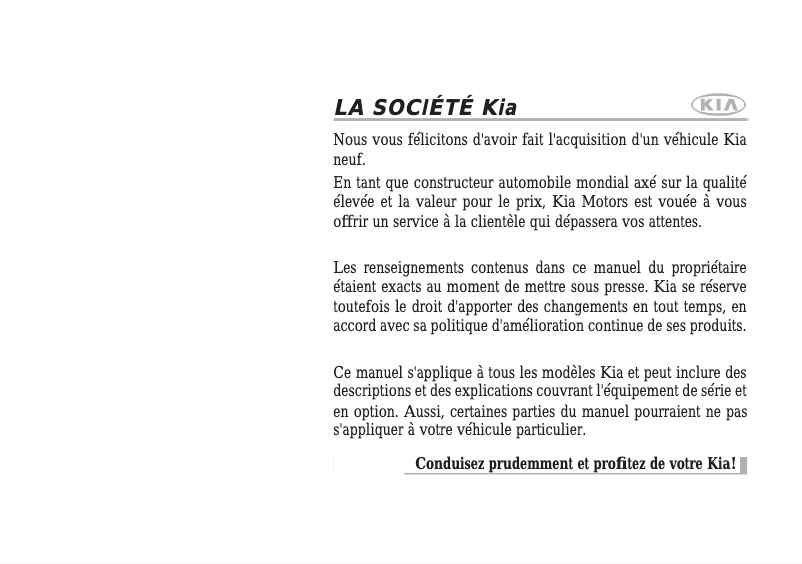 Image de la première page du manuel de l'appareil Sorento (2014)