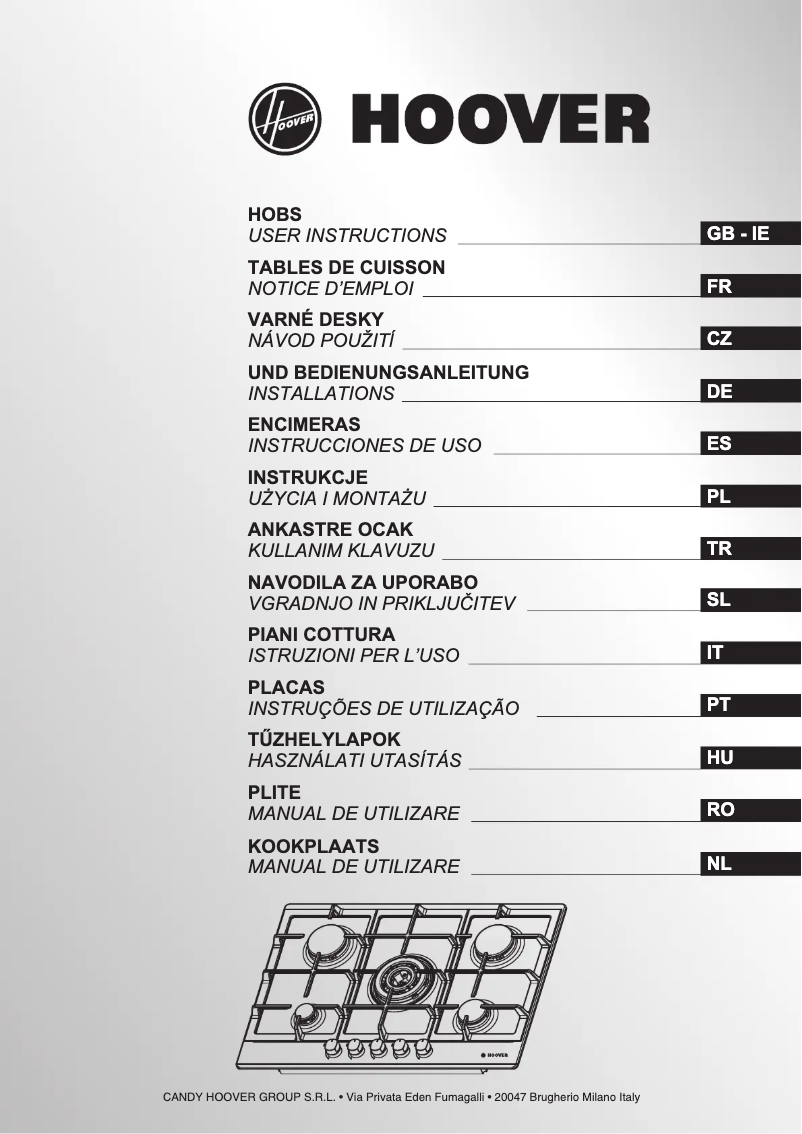 Page n°1 - Manuel utilisateur Hoover HGH64SCE W
